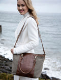 Large Traditional Tweed & Leather Shoulder Bag