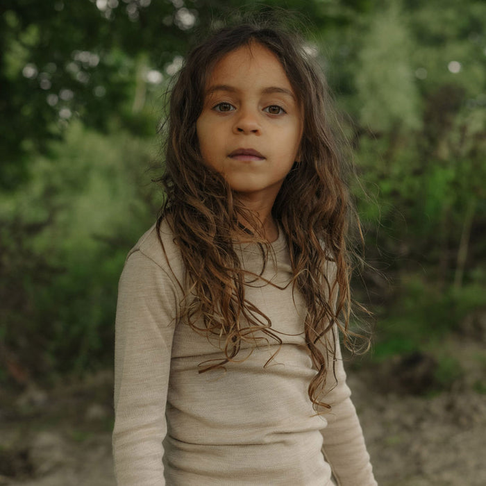 Lark Baby & Kids Top - Merino Wool & Silk - Sandstorm