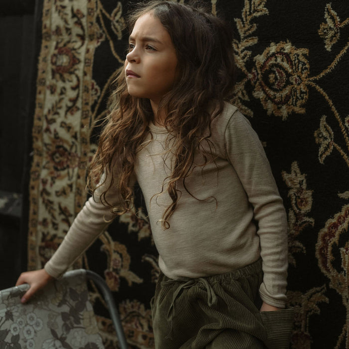 Lark Baby & Kids Top - Merino Wool & Silk - Sandstorm