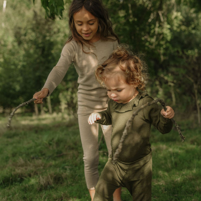 Lark Baby & Kids Top - Merino Wool & Silk - Sandstorm