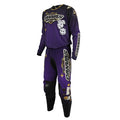 Purple and black motocross outfit with rolling dice and a Las Vegas styled logo for Canvas MX.