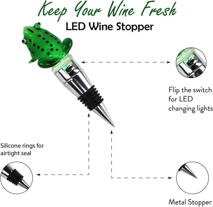 LED Frog Glass Wine Stopper