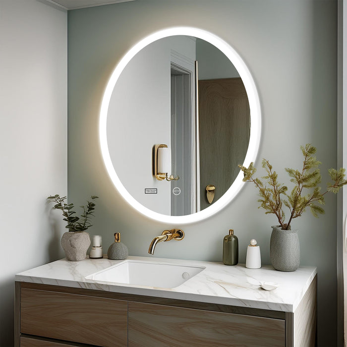 Led Mirror with Acrylic Frame - Smart Touch Switch (80x80cm) Round Shape - TR ACR LED 151