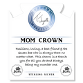 Aqua Agate Gemstone Bracelet with Mom Crown Sterling Silver Charm