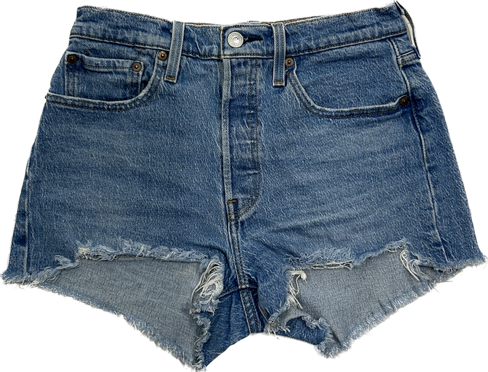 Levi's Denim Ripped High Waist Shorts