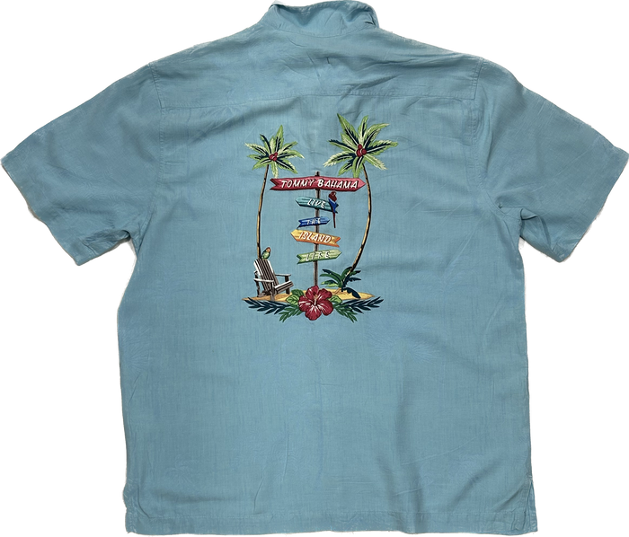 Light Blue Palmtree Summer Shirt