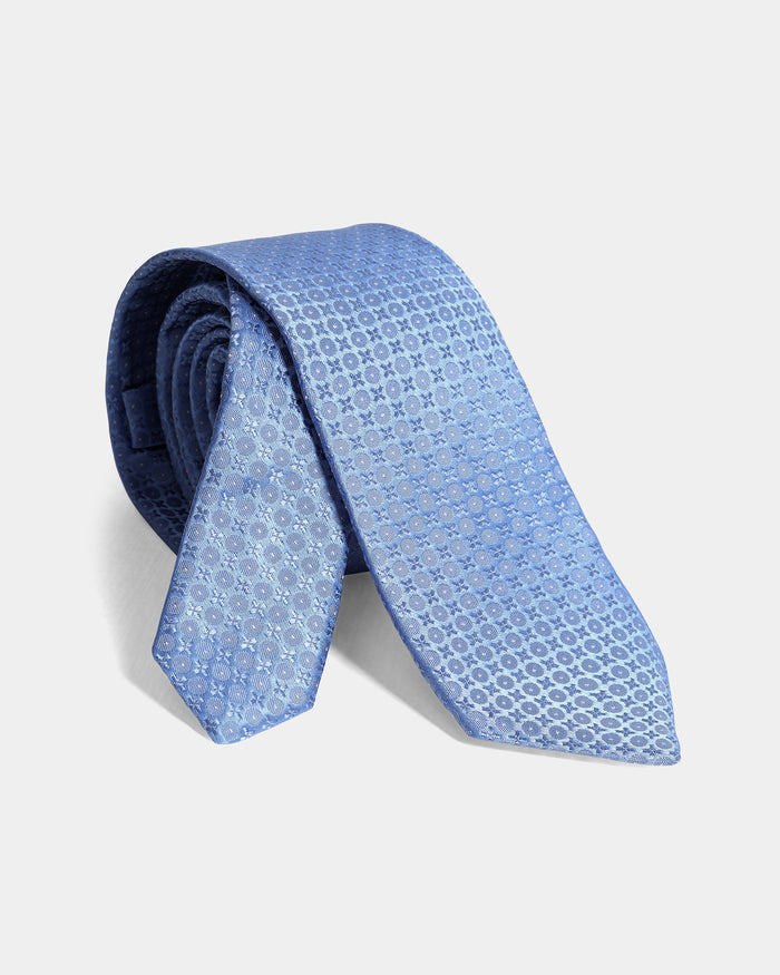 Light Blue Silk Jacquard Tie - Wayne