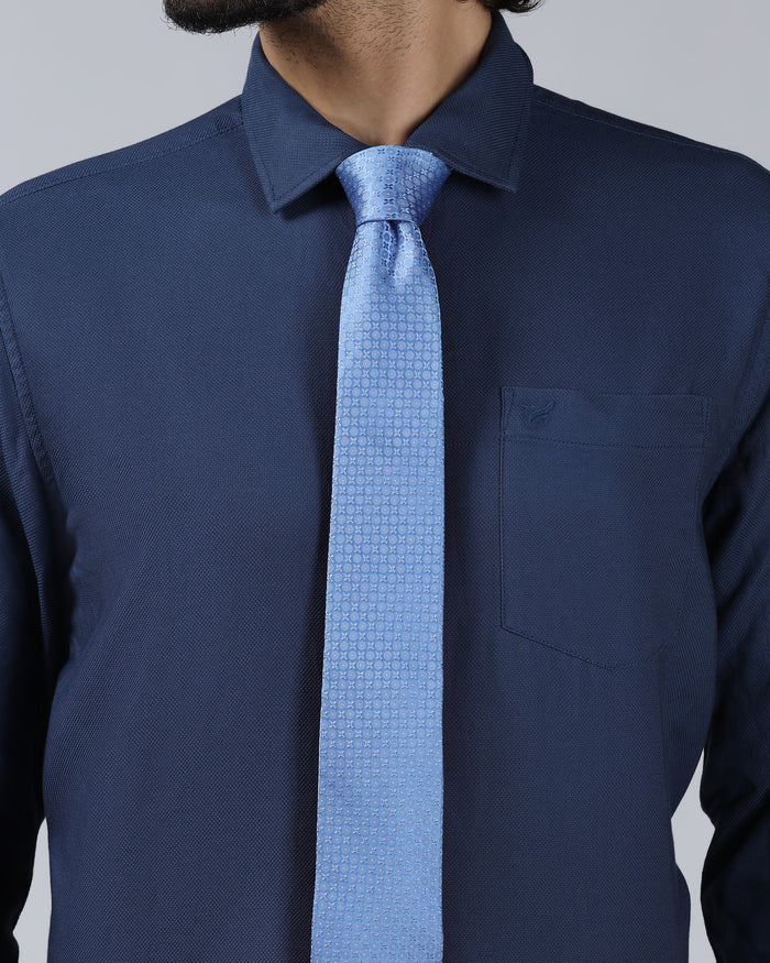Light Blue Silk Jacquard Tie - Wayne