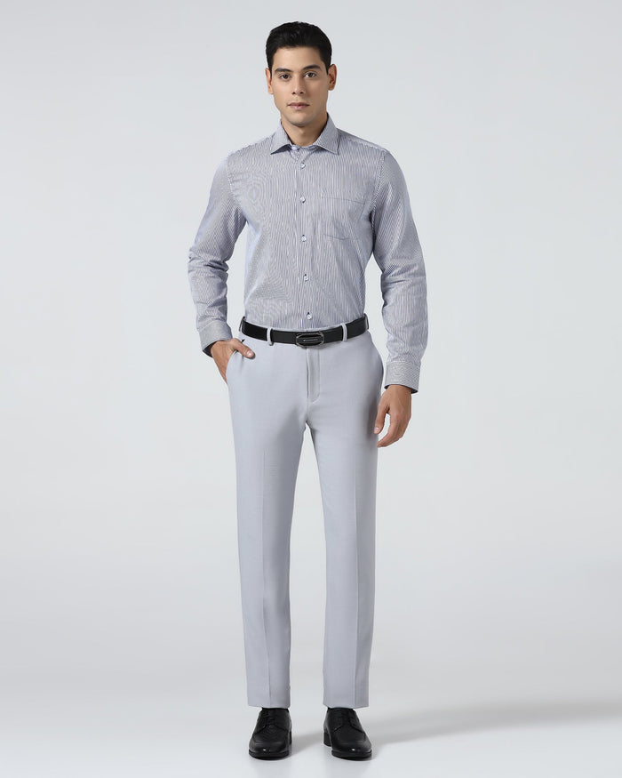 Light Grey Textured Trouser - Jona