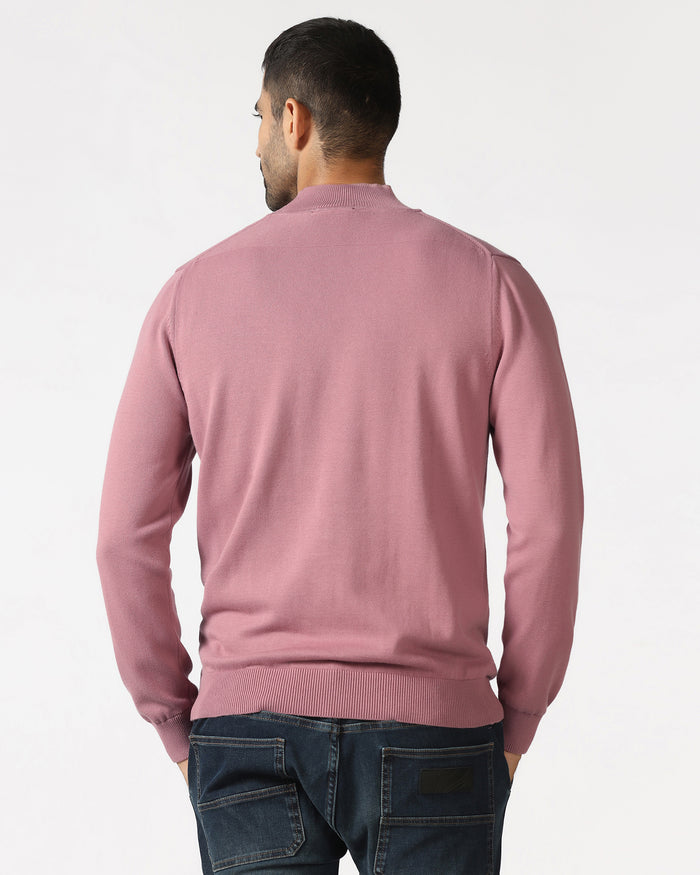 Lilac High Neck Solid Sweatshirt - Papa