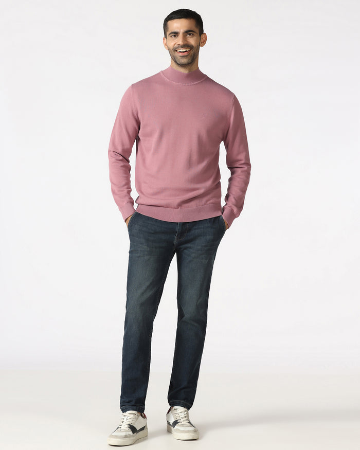 Lilac High Neck Solid Sweatshirt - Papa