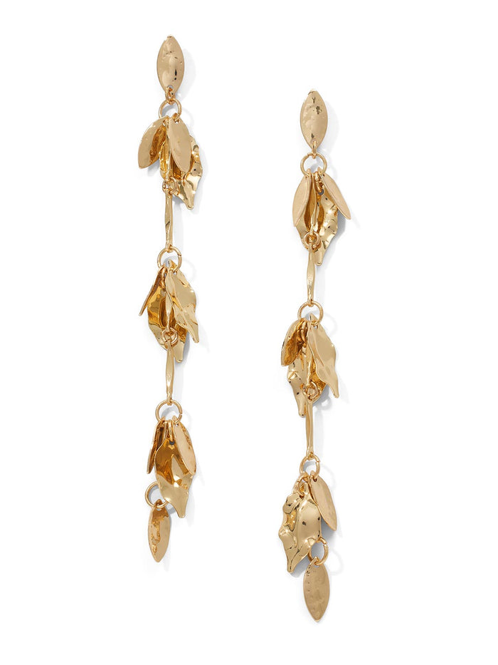 Linear Leaf Drop Earrings