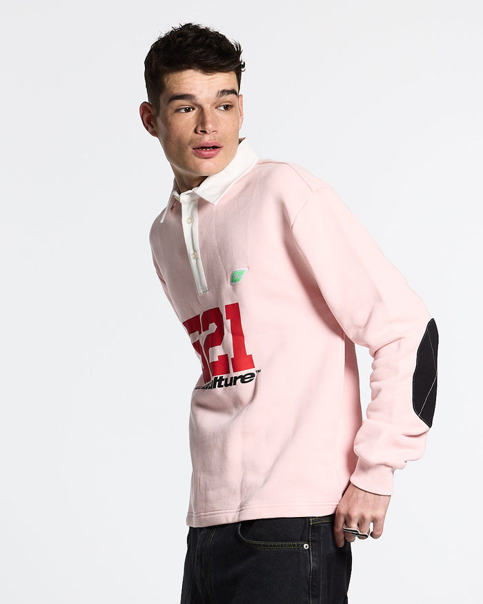 LO LIFE POLO PINK - pink longsleeve polo shirt, side view - Cold Culture #man