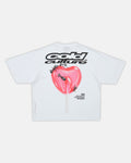LOLLIPOP TEE WHITE - white oversized graphic tee, back view - Cold Culture