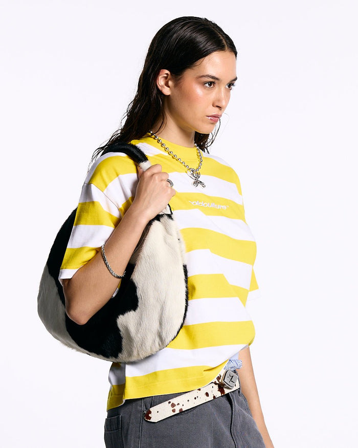 LOLLY ICE TEE WHITE AND YELLOW STRIPES - COLD CULTURE #woman