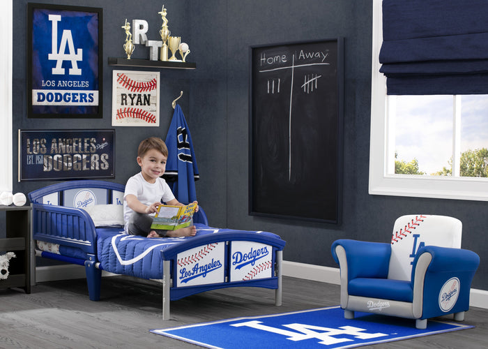 Delta Children Los Angeles Dodgers (1231) Soft Area Rug with Non-Slip Backing (TR9812LAD), Hangtag, a1a