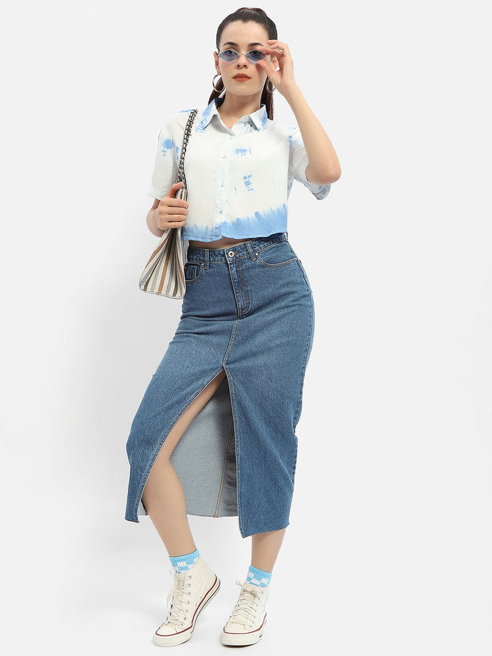 Madame Tie-Dye Blue Half Sleeve Shirt