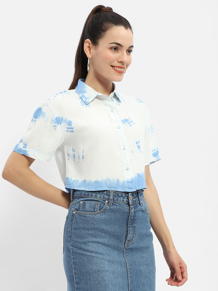 Madame Tie-Dye Blue Half Sleeve Shirt