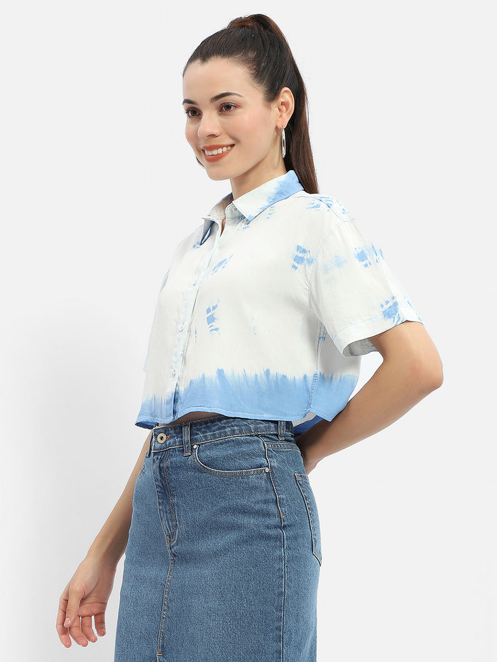 Madame Tie-Dye Blue Half Sleeve Shirt