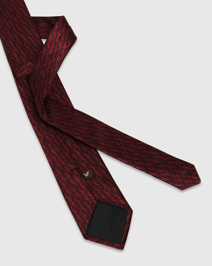 Maroon Silk Printed Tie - Welburn