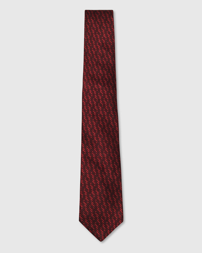 Maroon Silk Printed Tie - Welburn