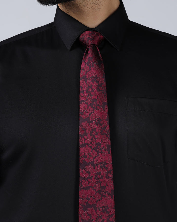 Maroon Silk Printed Tie - Whitmore