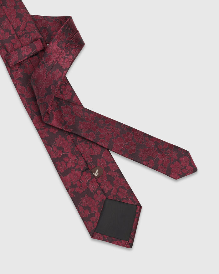 Maroon Silk Printed Tie - Whitmore