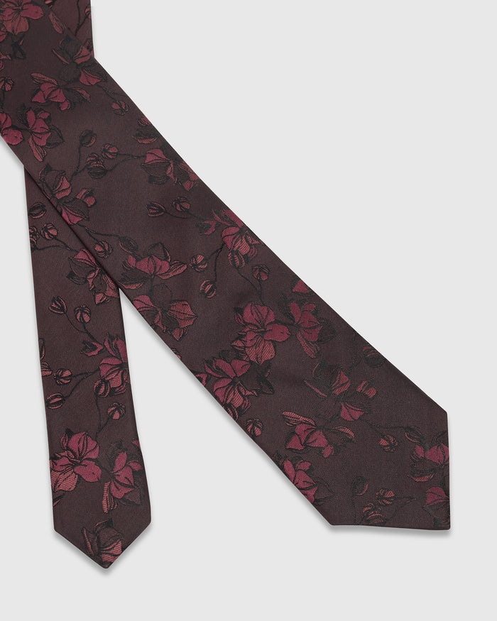 Maroon Silk Jacquard Tie - Willmar