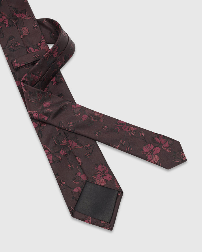 Maroon Silk Jacquard Tie - Willmar