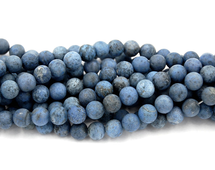 Matte Dumortierite Blue 8mm (Grade A) Round Beads  -16 inch strand