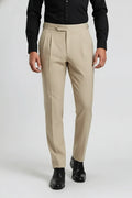 Men Premium Beige Formal Gurkha Pant-Front