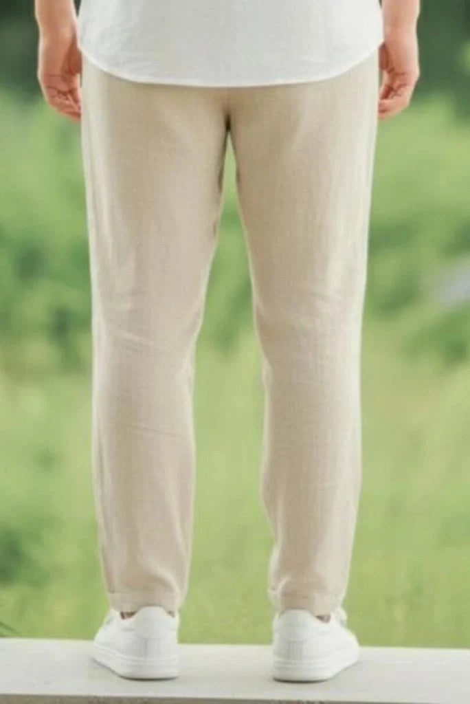 Men Beige Summer Trouser-Back