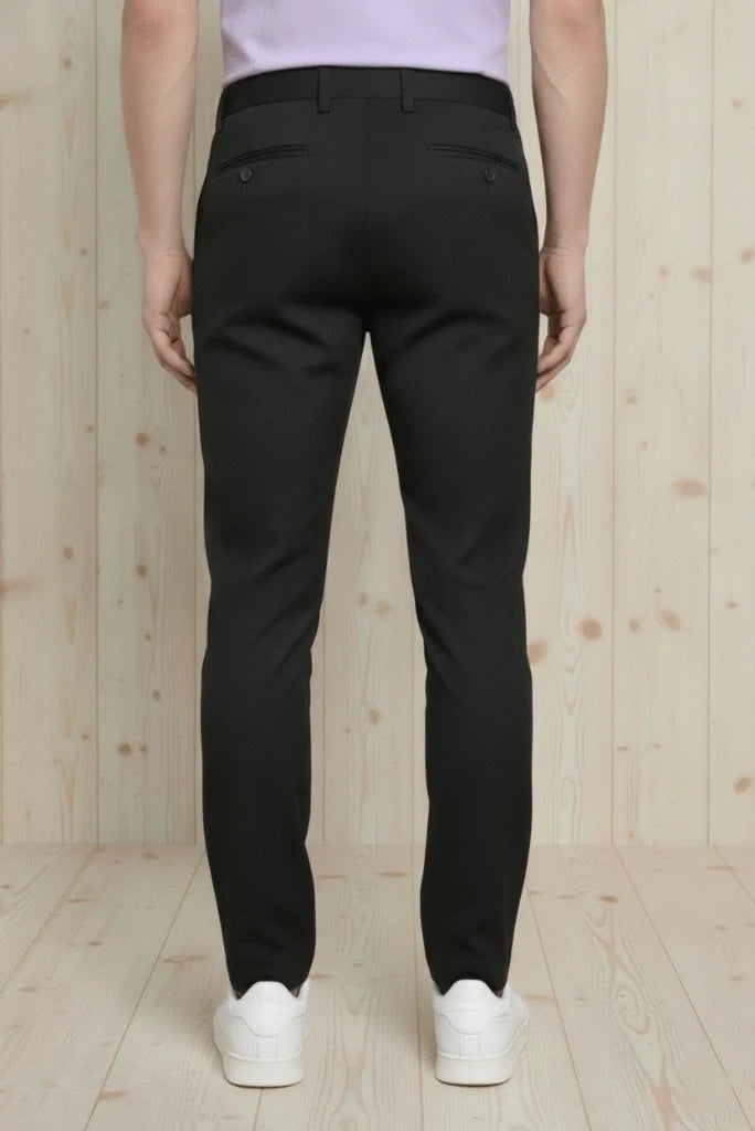 Men Black Wedding Wear Pant-Back