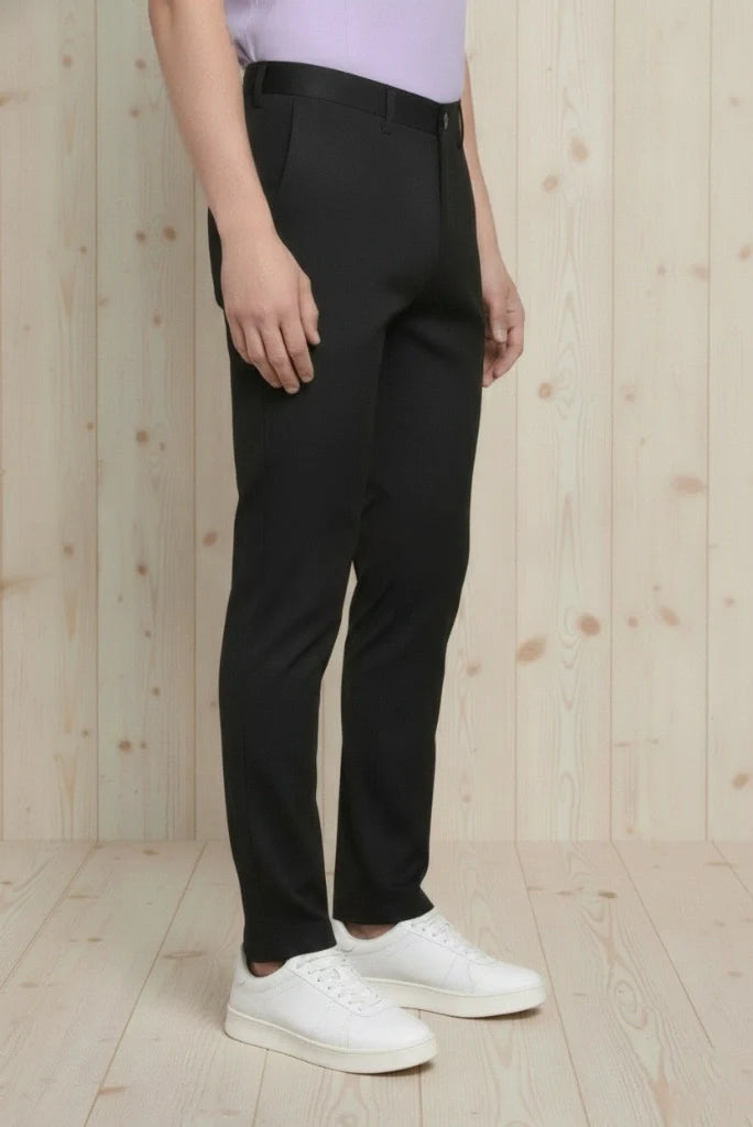 Men Black Formal Trouser-Side