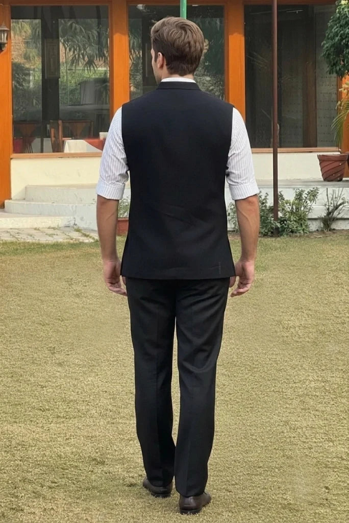 Traditional Style Black Hunter Jacket-Back