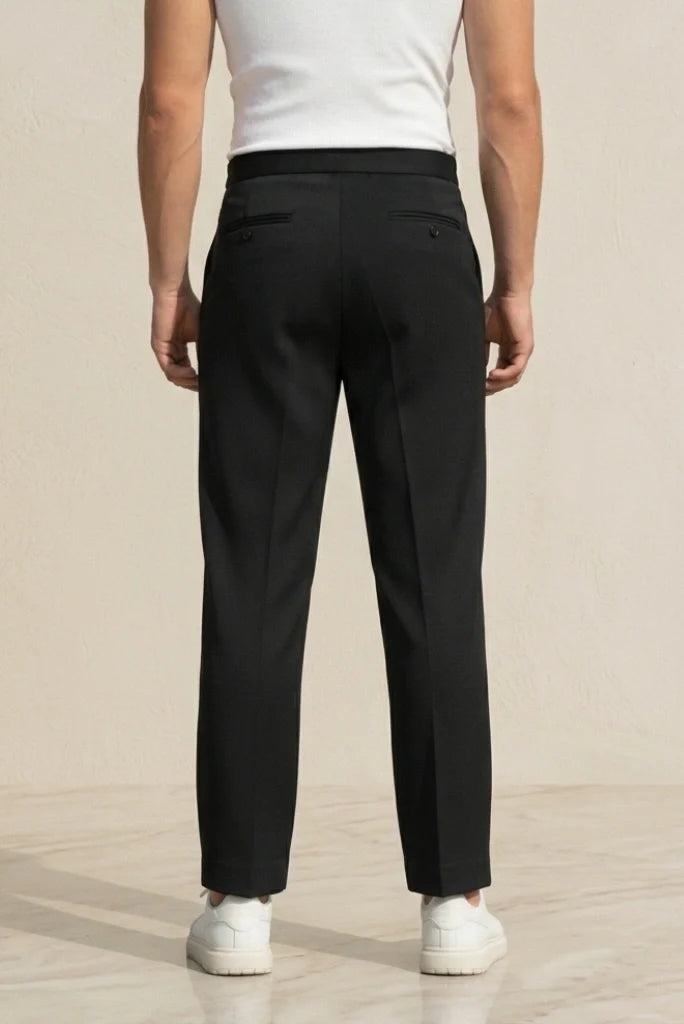 Men Black Korean Trouser-Back