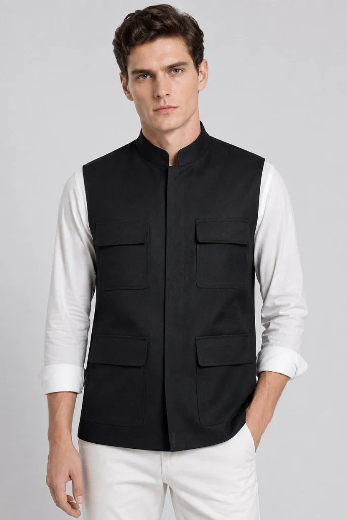 Black Hunter Jacket for Men-Front