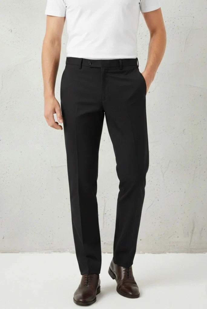 Men Black Formal Wear Pant-Front