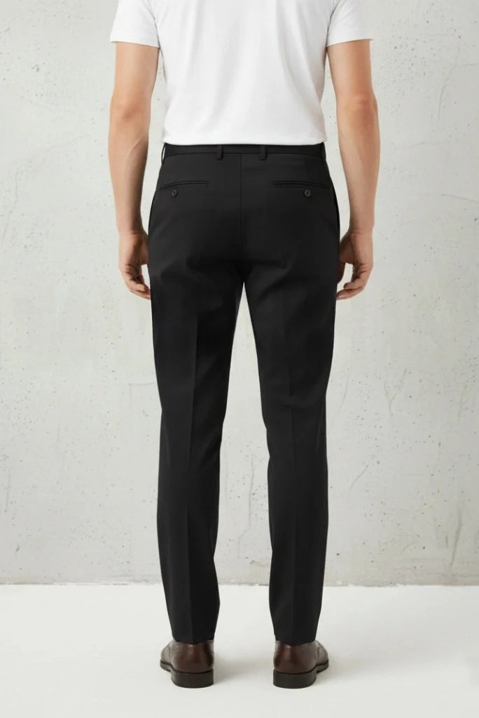Black Formal Trouser for Men-Back
