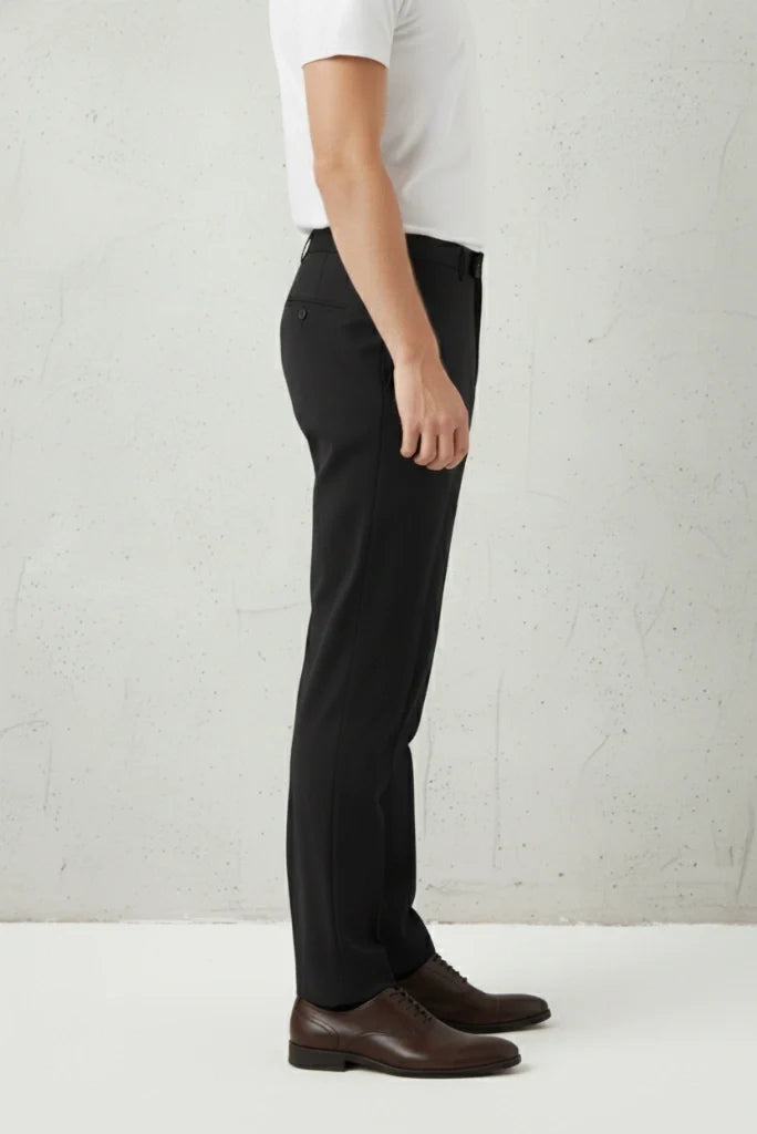 Men Black Office Wear Trouser-Side