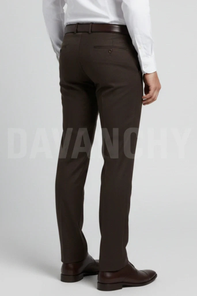 Tailored fit brown trouser-Back