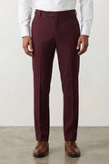 Men Burgundy Formal Wear Pant-Front