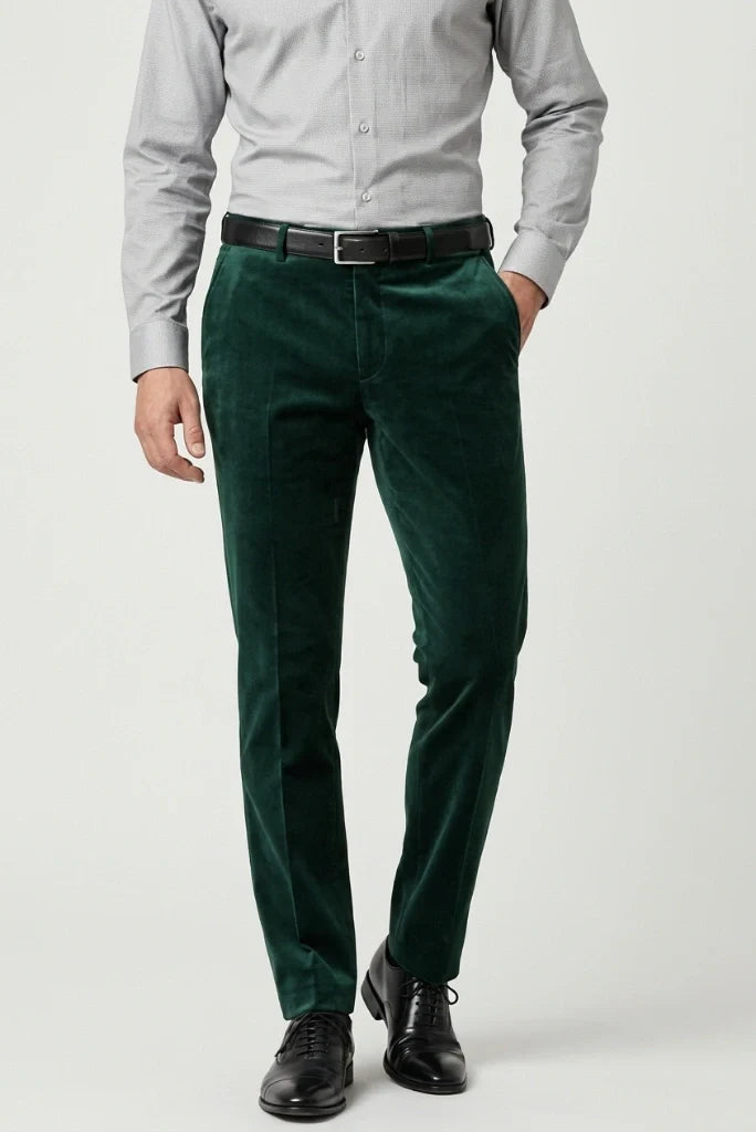 Men Fashion Formal Velvet Pant-Front