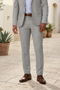 Men Grey Formal Pant-Front