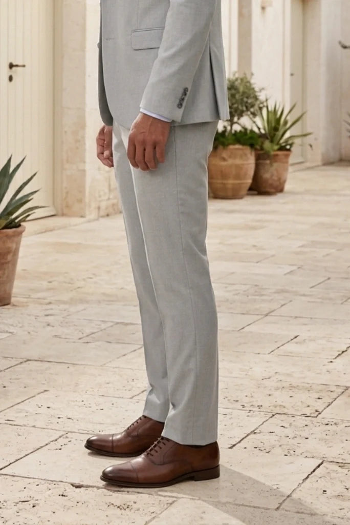 Grey Regular Fit Trouser for Men-Side