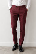 Men Maroon Formal Trouser-Front