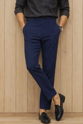 Men Navy Blue Gurkha Pant-Front