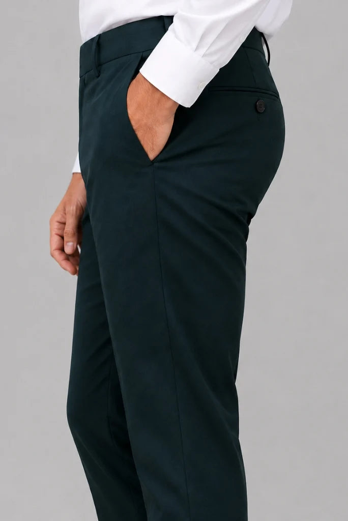 Teal Green Side Comfortable Pocket Trouser