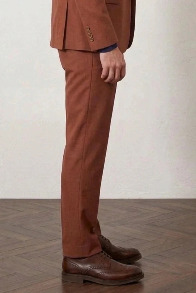 Men Rust Office Wear Pant-Side