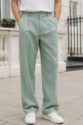 Sage Green Formal Casual Trouser for Men-Front